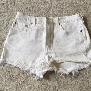 Levi's 501 White Denim Shorts